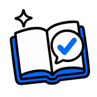 An open book with a completed check mark